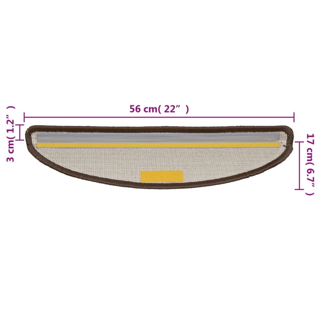 Stufenmatten 15 Stk. 56x17x3 cm Braun Halbrund