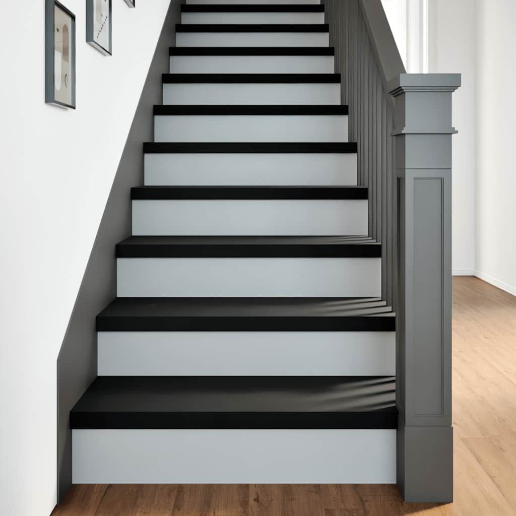 Treppenstufen 8 Stk. Braun-Schwarz 80x30x2 cm Massivholz Eiche