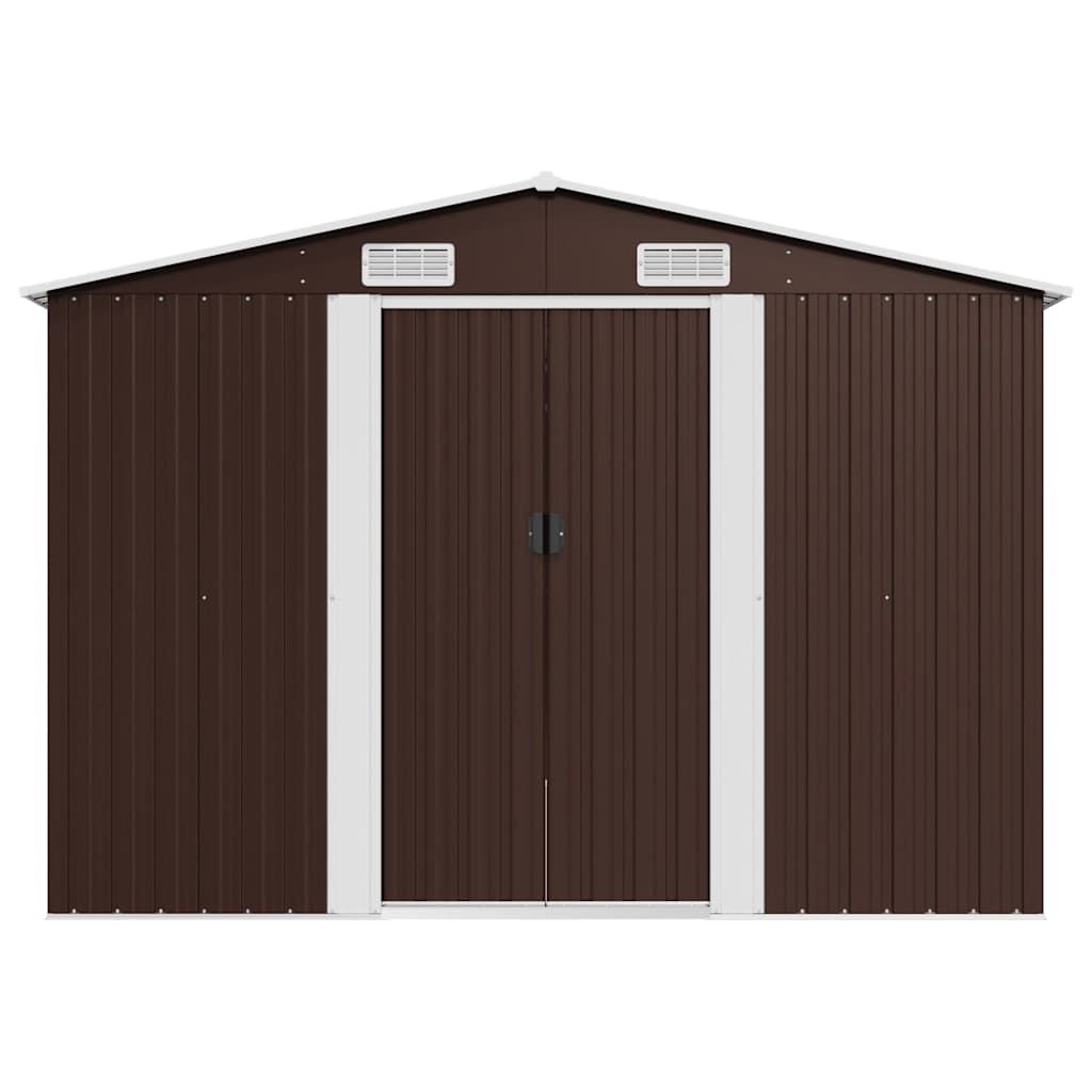 Gerätehaus 257x580x181 cm Metall Braun