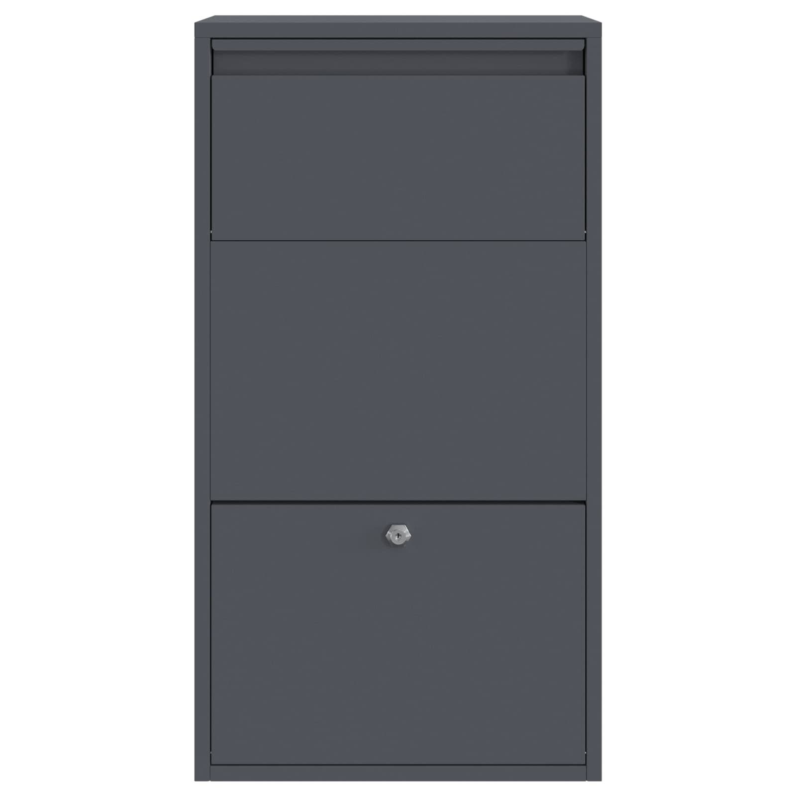 Paketdrop-Box mit Speicher Anthrazit 44 x 22 x 82 cm Stahl