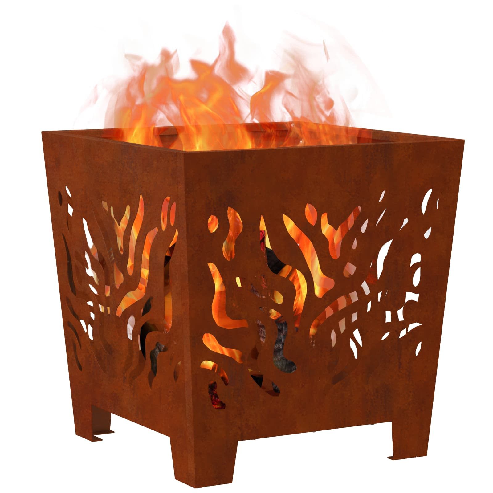 Feuerstelle Braun 40 x 40 x 40 cm Wetterfeststahl