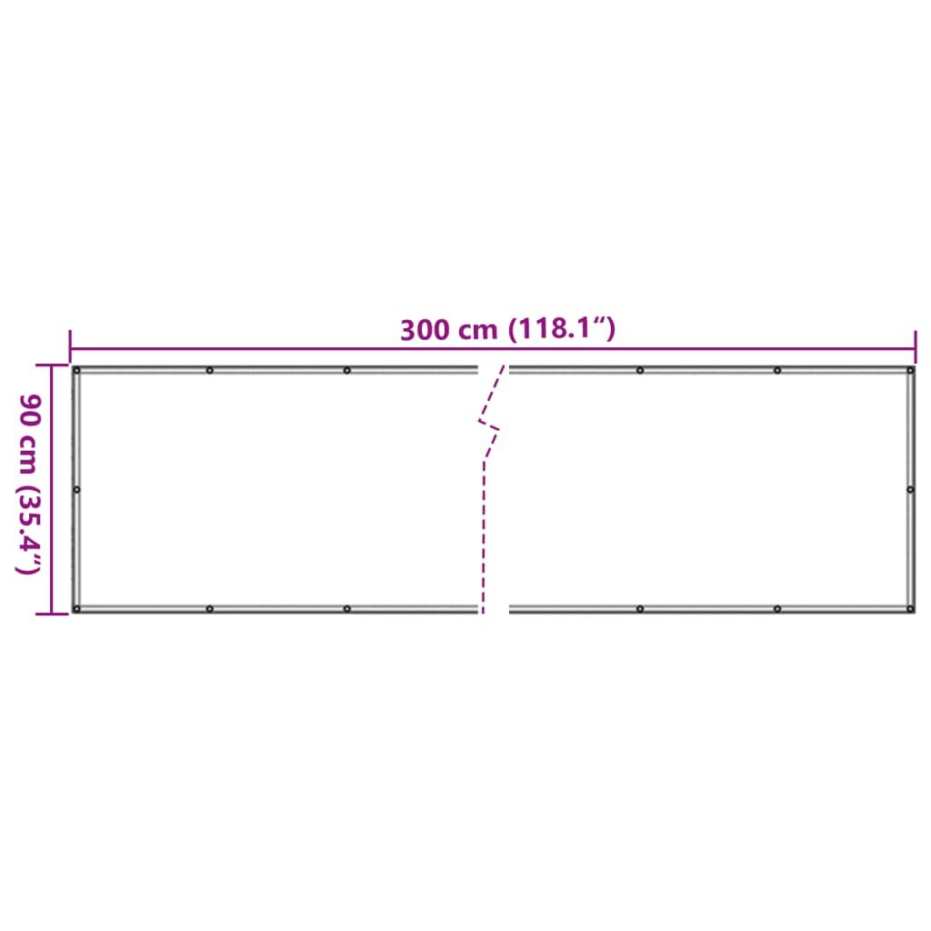 Balkon-Sichtschutz Beige 90x300 cm Oxford-Gewebe