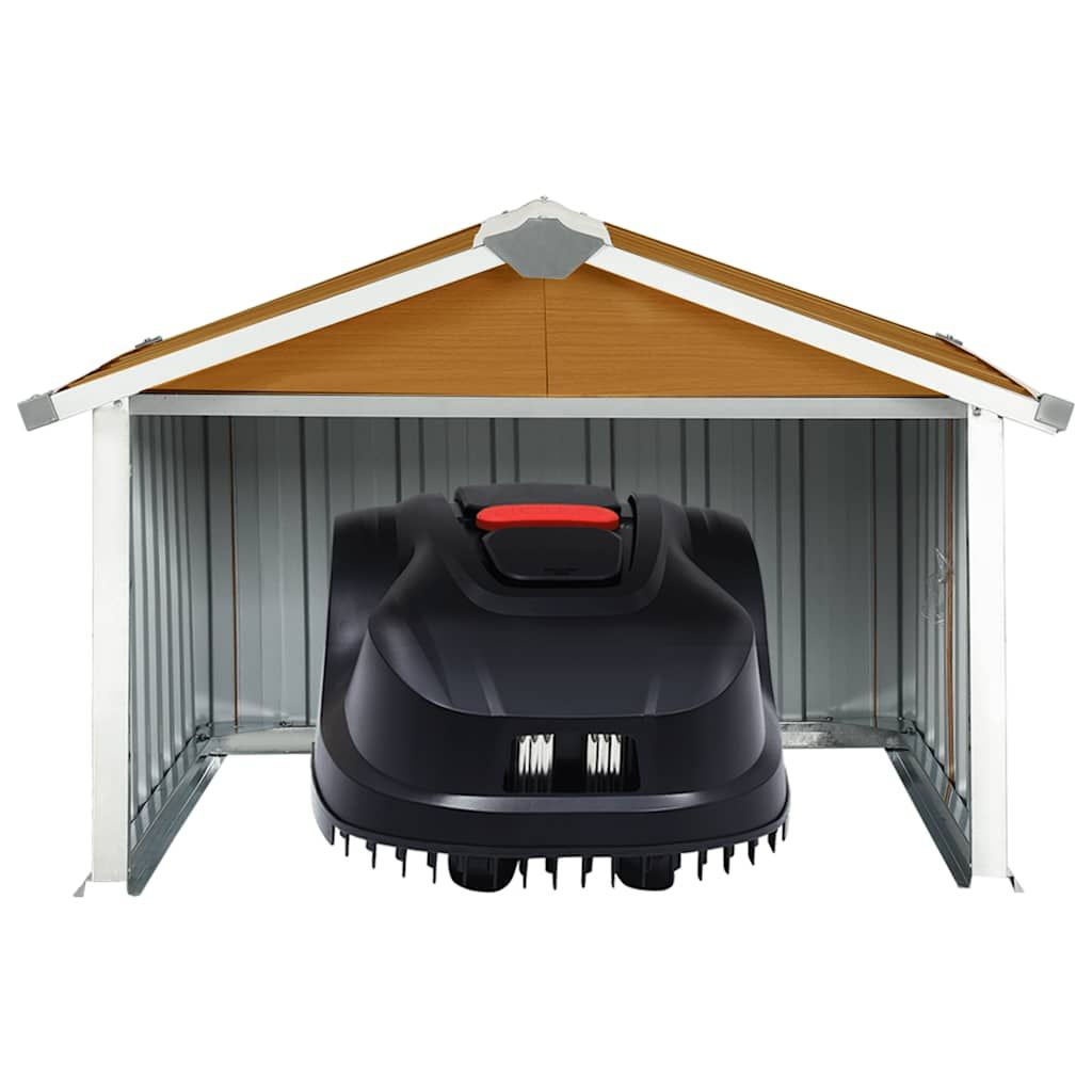 Rasenmäher Garage 92x97x63 cm Verzinkter Stahl Braun