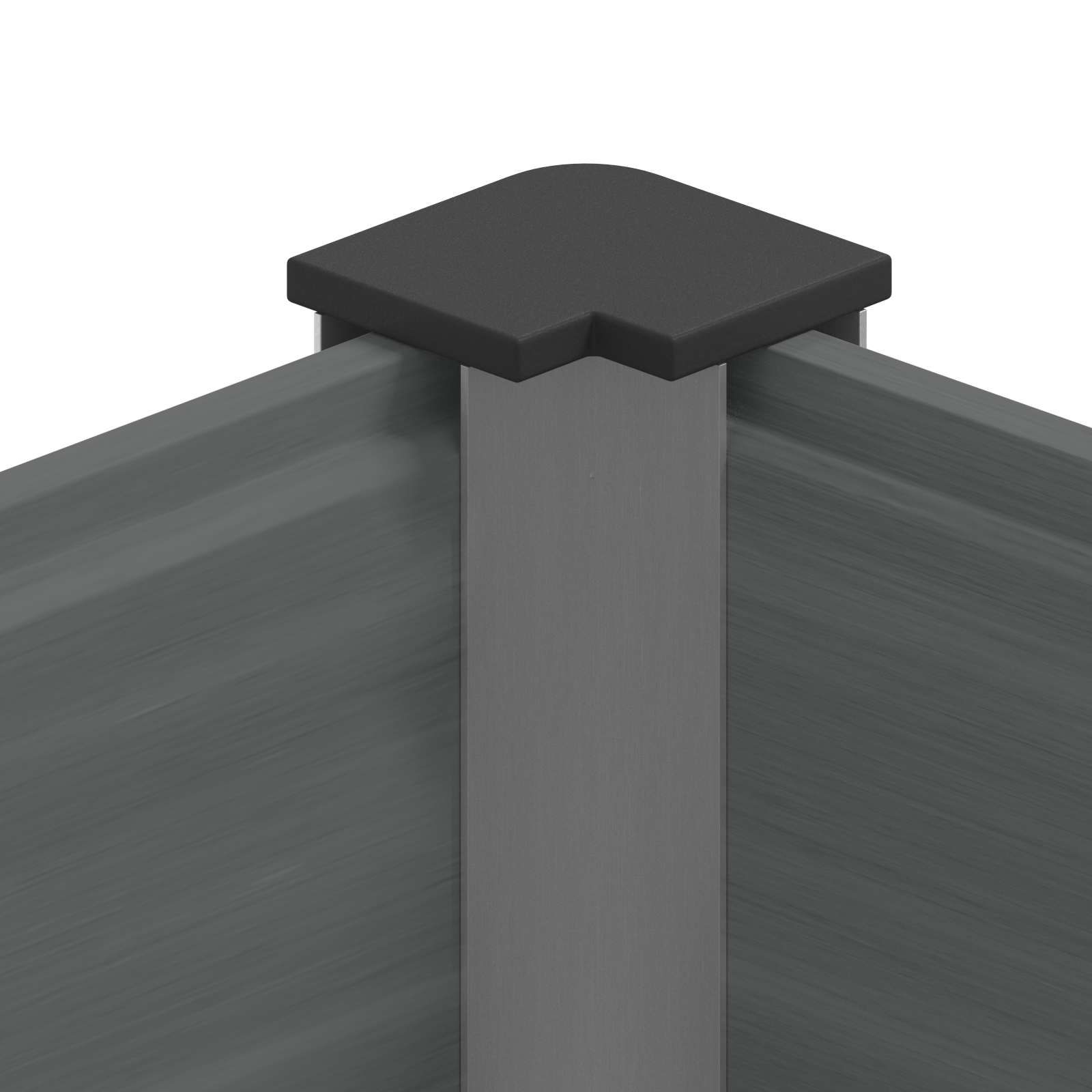 Hochbeet 2 stk. Schwarz 200 x 30 x 72 cm WPC und Aluminium