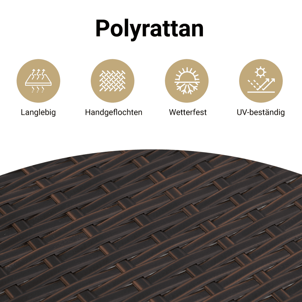 Outdoor-Rgale 2 Stk. Braun Poly Rattan