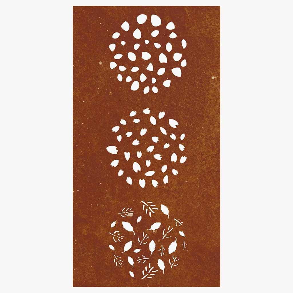 Garten-Wanddeko 105x55 cm Cortenstahl Blatt-Design