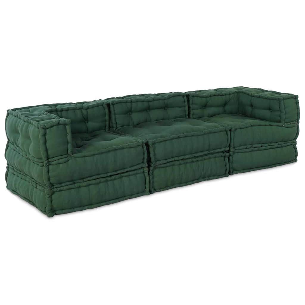 Modulare Sofagarnitur 3 pcs Grün Stoff