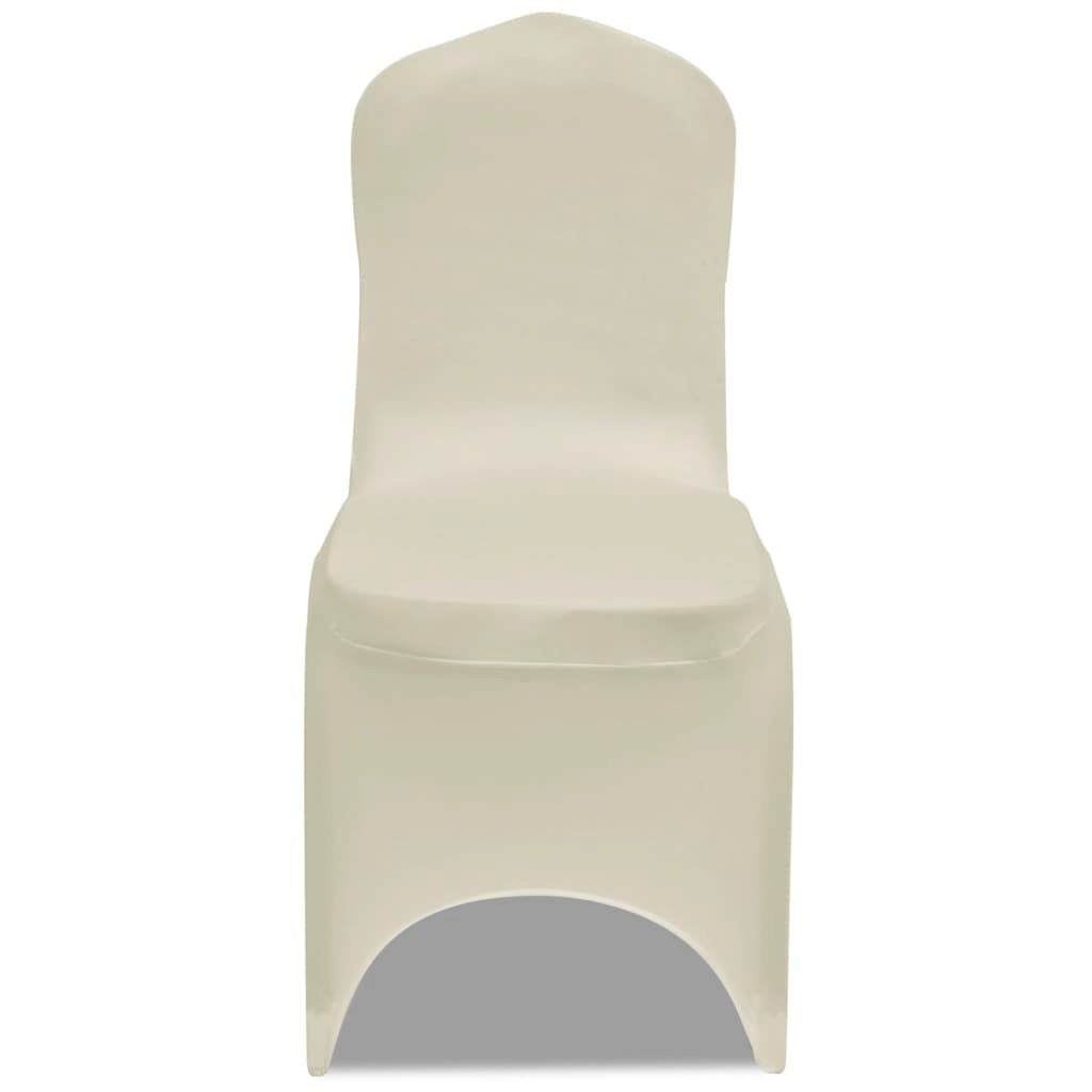 6 x Stuhlhusse Stretchhusse cremefarben