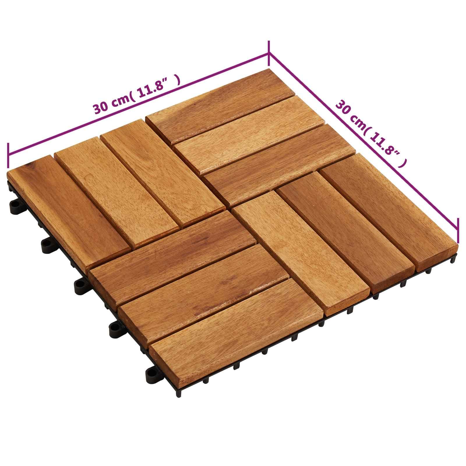 Terrassenfliese 20 pcs Braun 30 x 30 cm Akazien-Hartholz