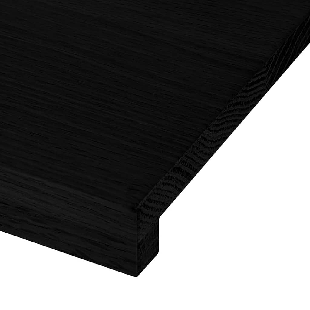 Treppenstufen 4 Stk. Braun-Schwarz 120x30x2 cm Massivholz Eiche