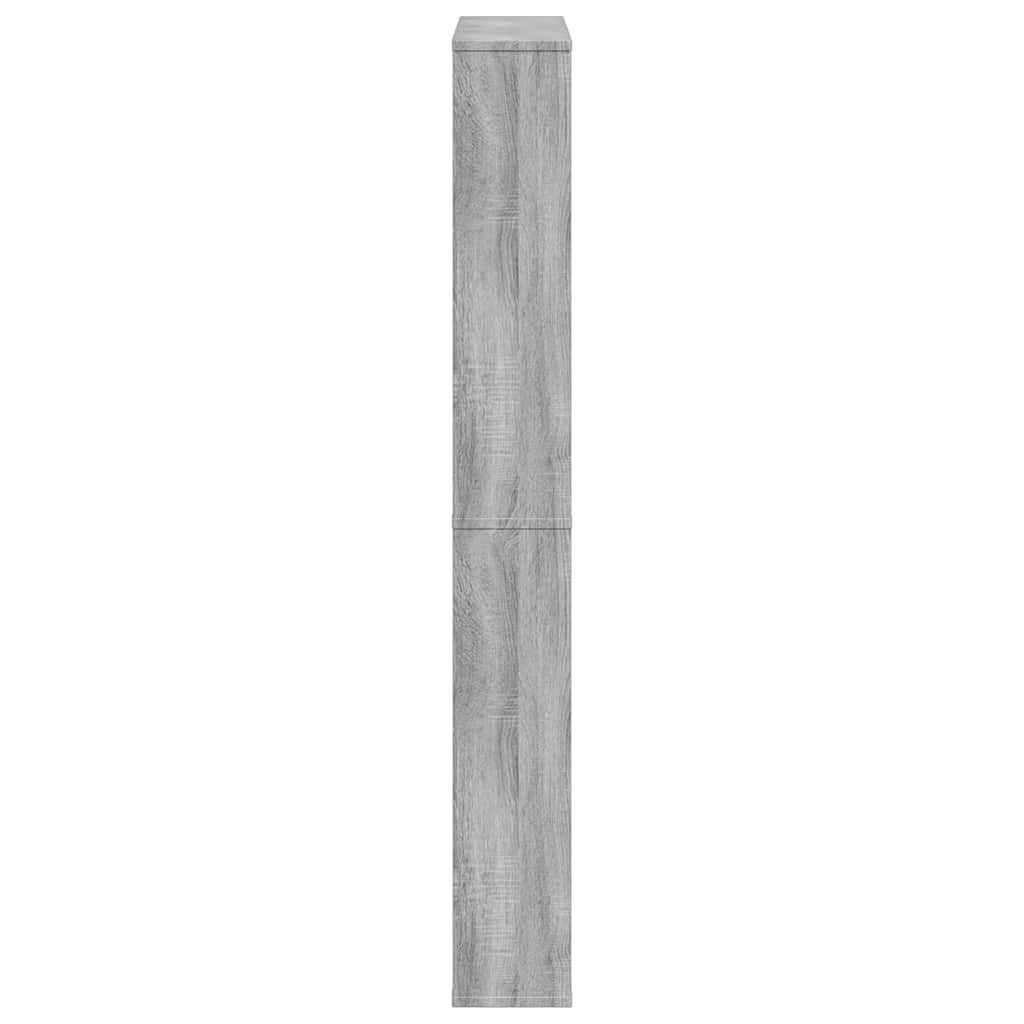 Schuhschrank mit Spiegel 4 Fächer Grau Sonoma 63x17x134 cm
