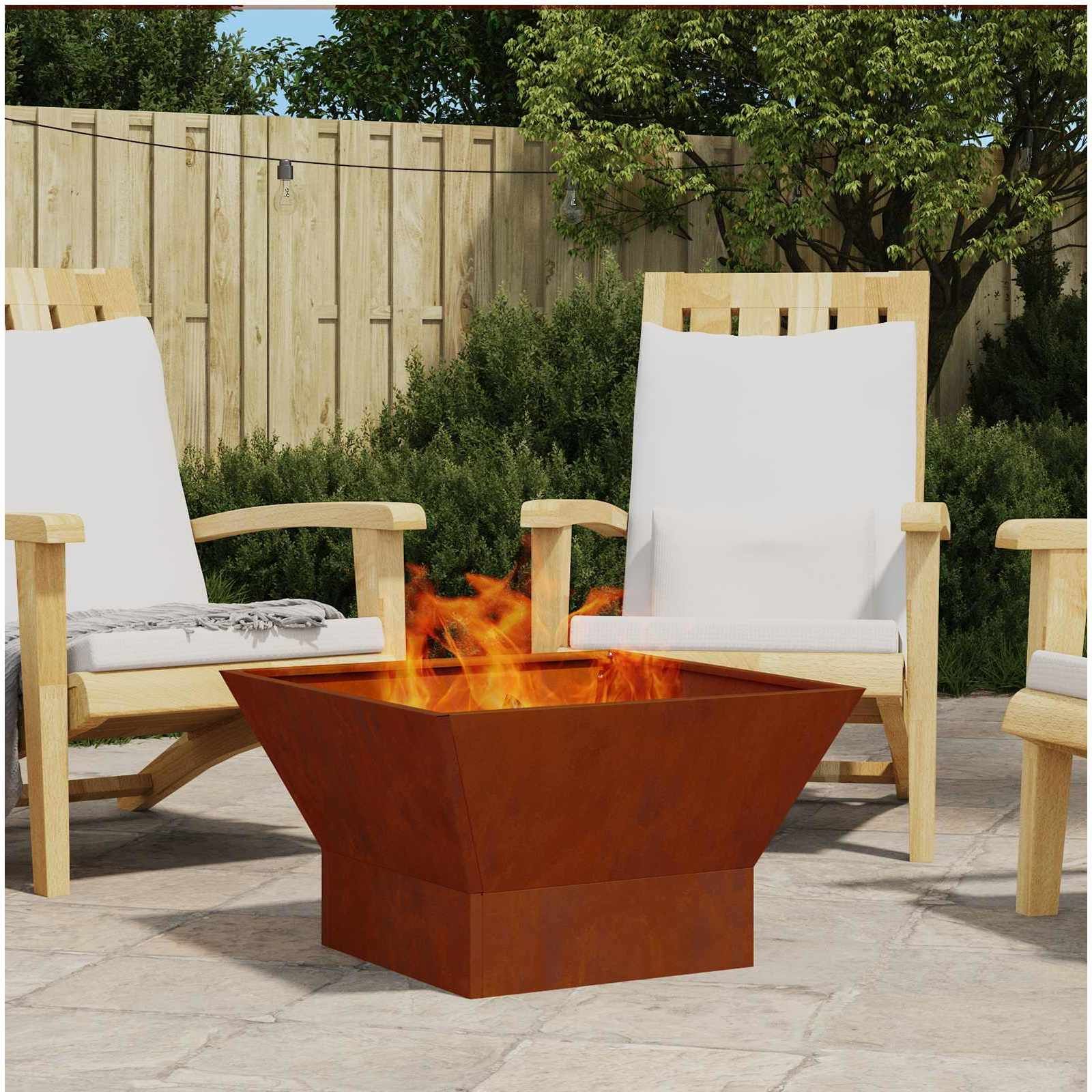 Feuerstelle Braun 60 x 60 x 35 cm Wetterfeststahl