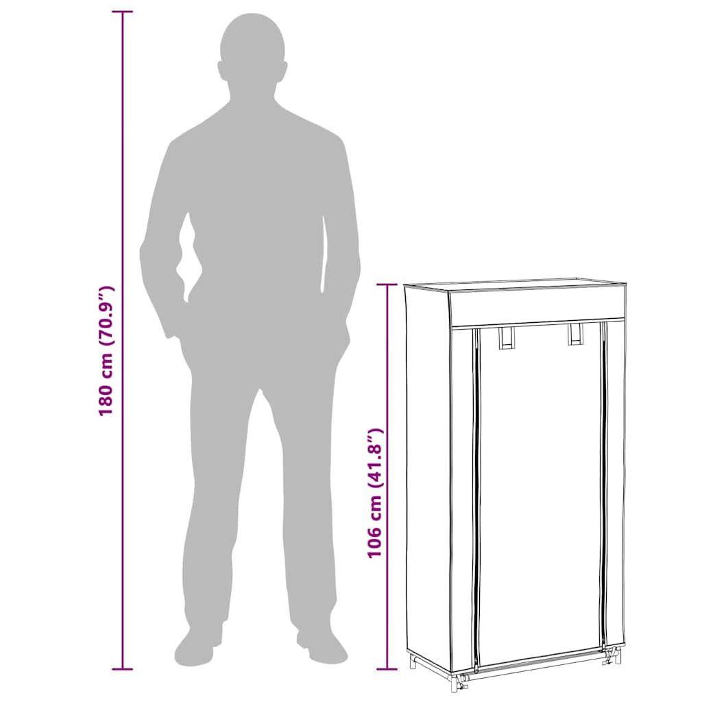 Schuhschrank mit Abdeckung Cremeweiß 58 x 28 x 106 cm Stoff