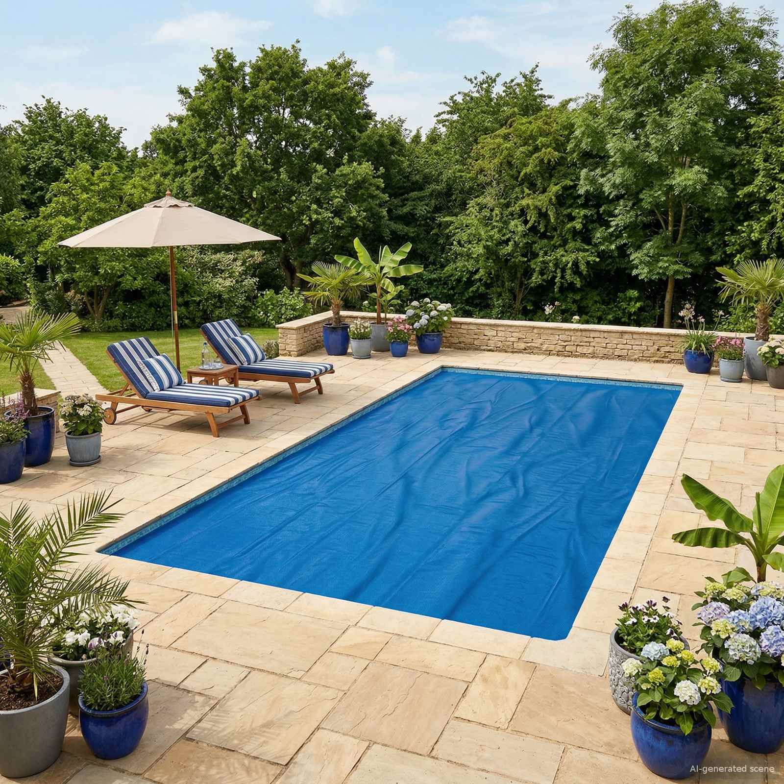 Solar Poolabdeckung 1000 x 500 cm 110 μm Quadratisch PE
