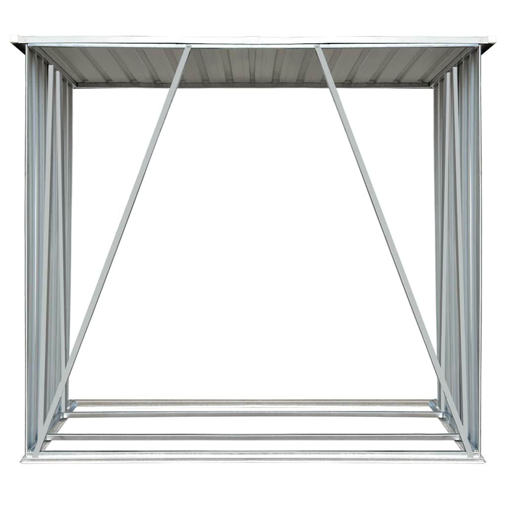 Brennholzlager Verzinkter Stahl 163 x 83 x 154 cm Grau