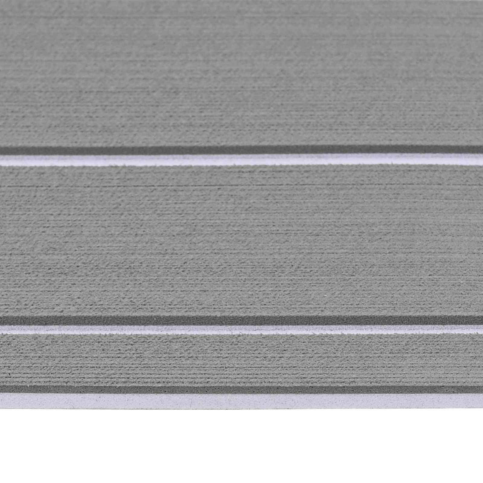 Bootsmatte Gestreift Hellgrau und Weiß 240 x 60 cm EVA
