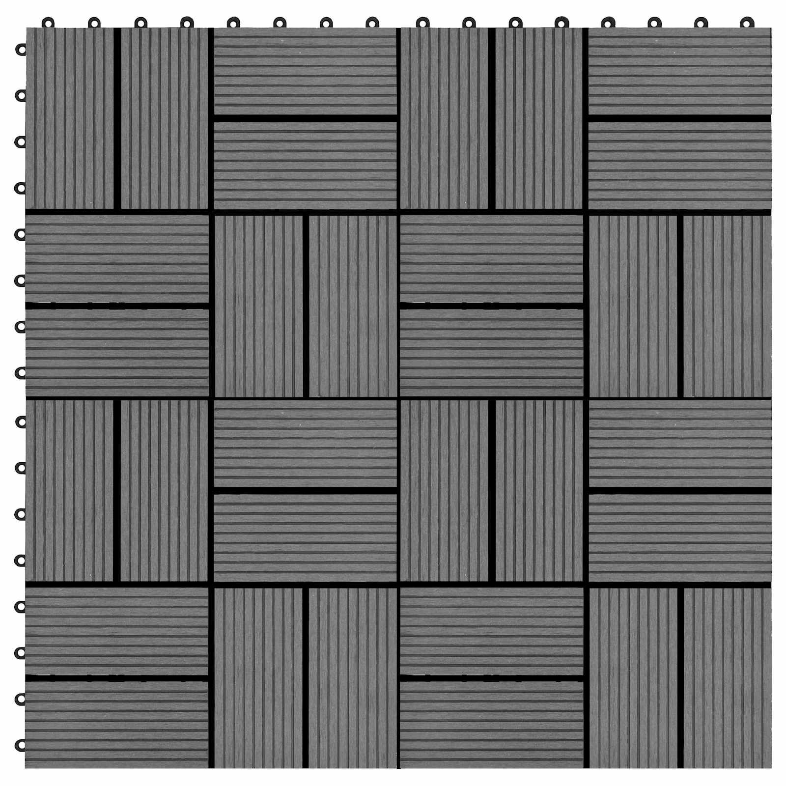 Terrassenfliese 22 stk. Grau 30 x 30 cm WPC