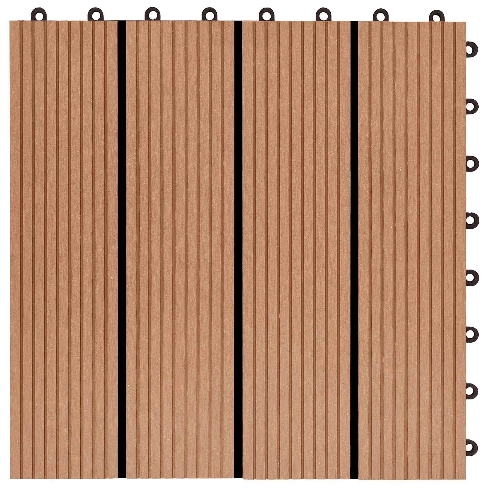 Terrassenfliese 22 stk. Teak 30 x 30 cm WPC
