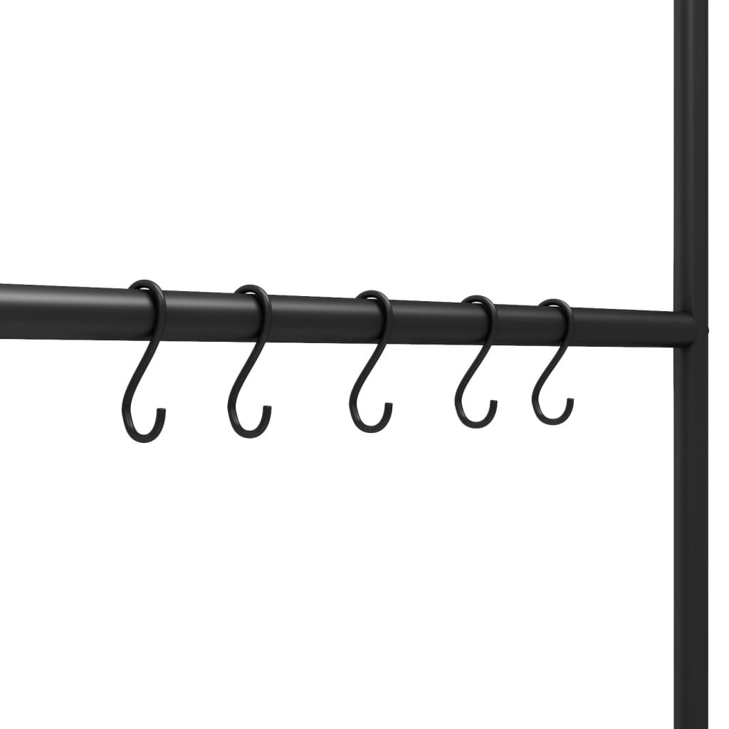 Handtuchhalter-Leiter mit 5 Ebenen Schwarz 58x175 cm Eisen