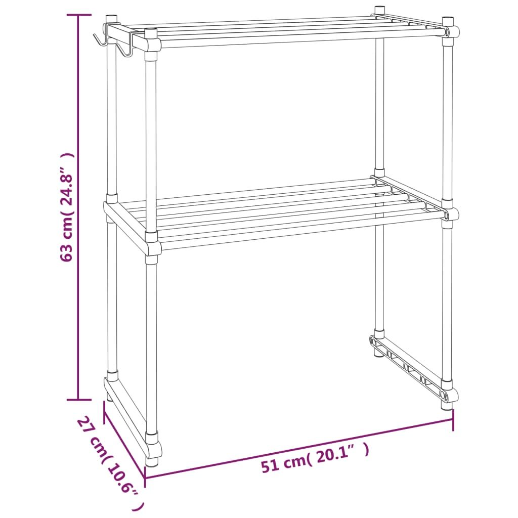 Mikrowellenregal Weiß 51x27x63 cm Aluminium
