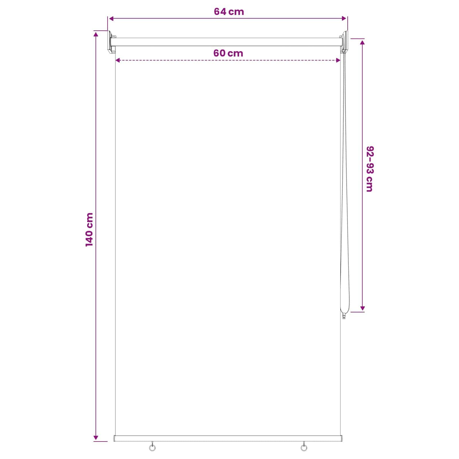 Rollo mit UV-Schutz Taupe 60 x 140 cm Polyester