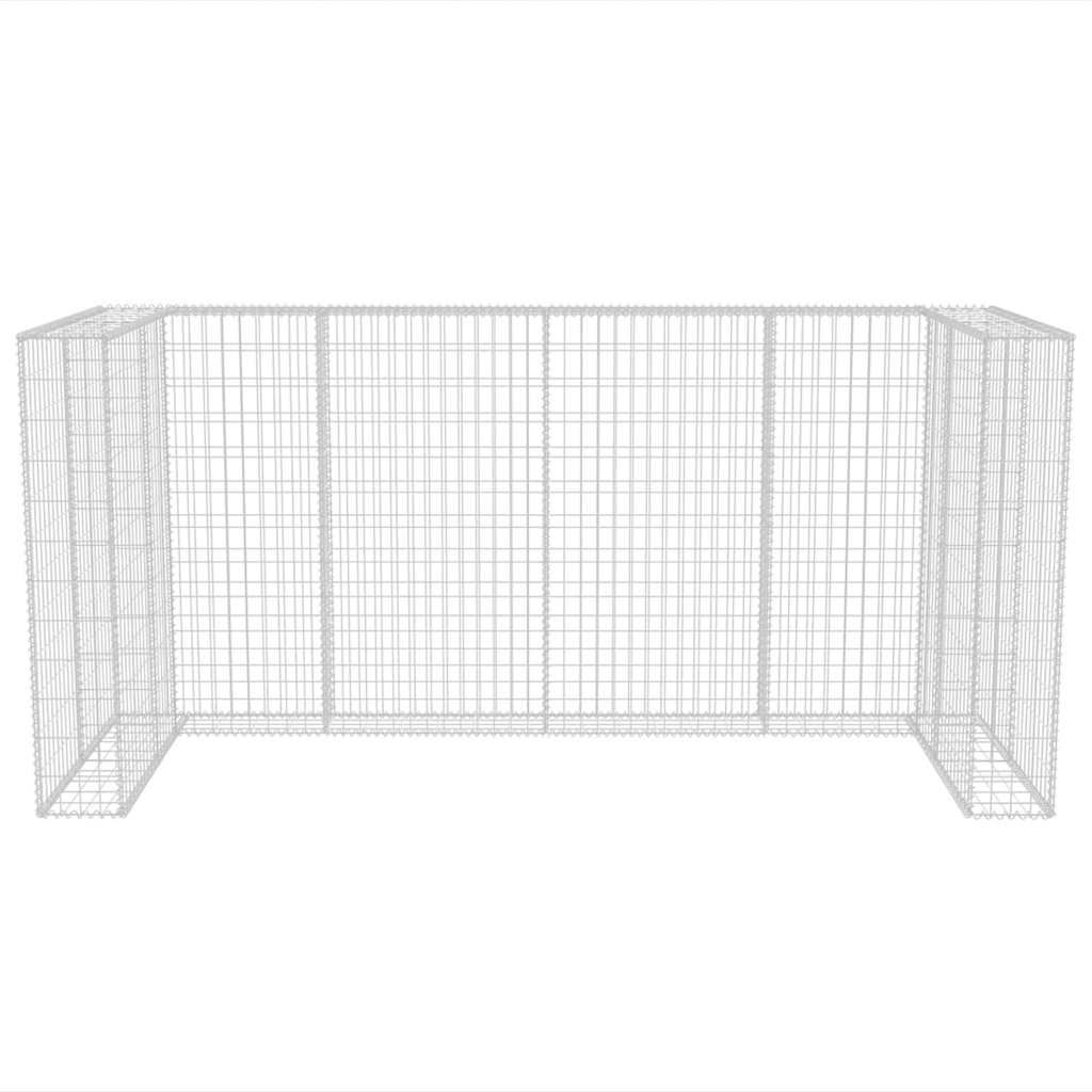 Gabionen-Mülltonnenverkleidung für 3 Tonnen Stahl 250x100x120cm
