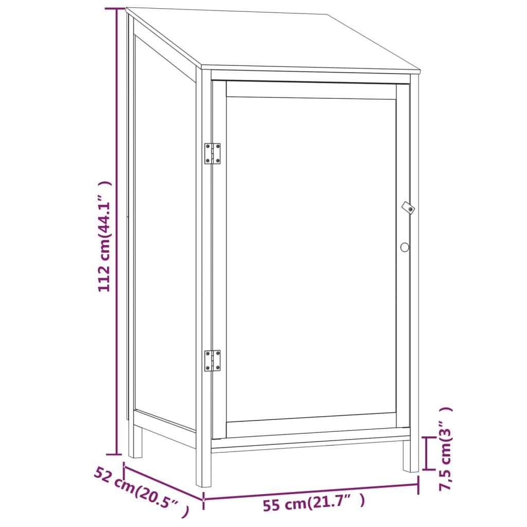 Geräteschuppen 55x52x112 cm Massivholz Tanne