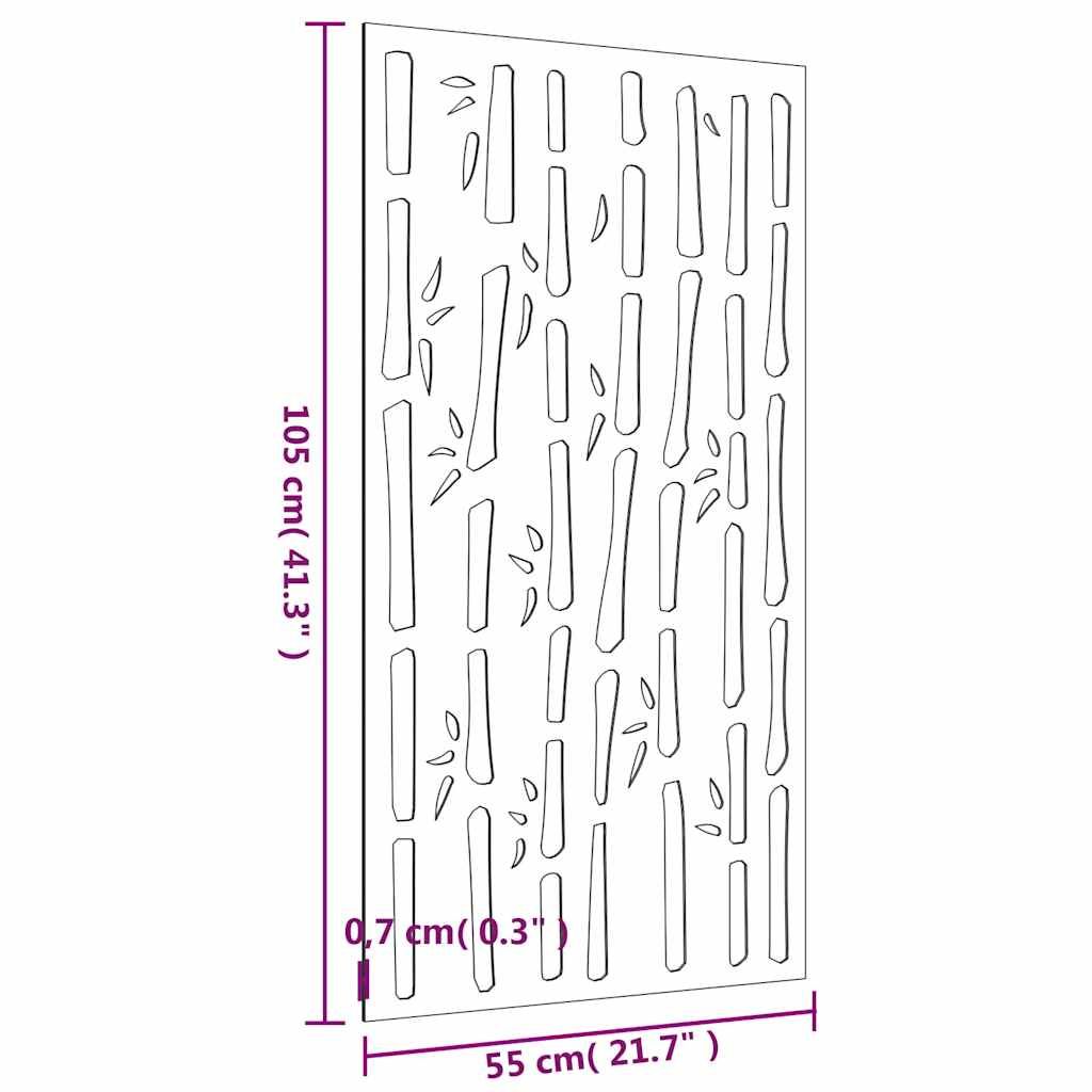 Garten-Wanddeko 105x55 cm Cortenstahl Bambus-Design