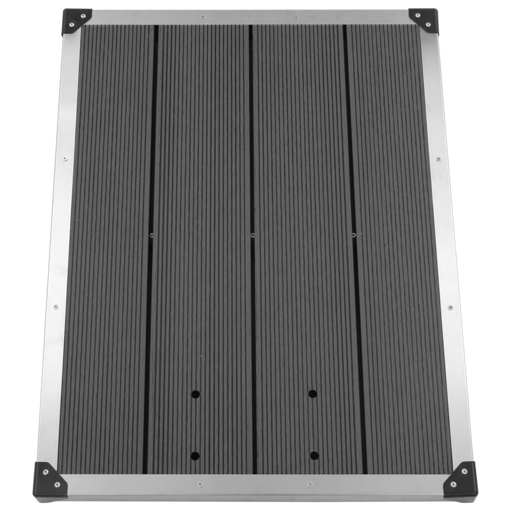 Gartendusche mit Grauer Bodenplatte 220 cm Aluminium