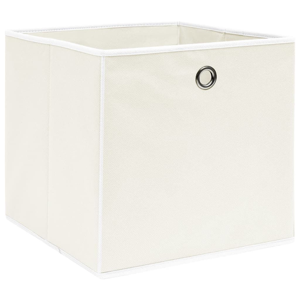 Aufbewahrungsboxen 10 Stk. Weiß 32x32x32 cm Stoff