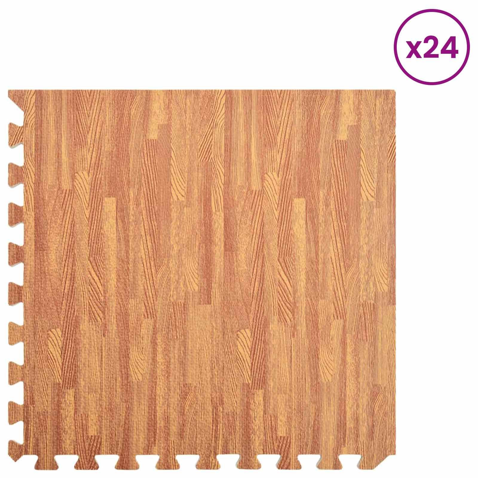 Pool Bodenschutzmatte 24 stk. Holz 8,64 ㎡ EVA-Schaum