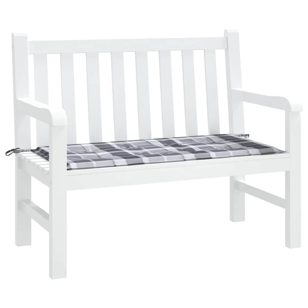 Gartenbank-Auflage Grau Karomuster 100x50x3 cm Oxford-Gewebe