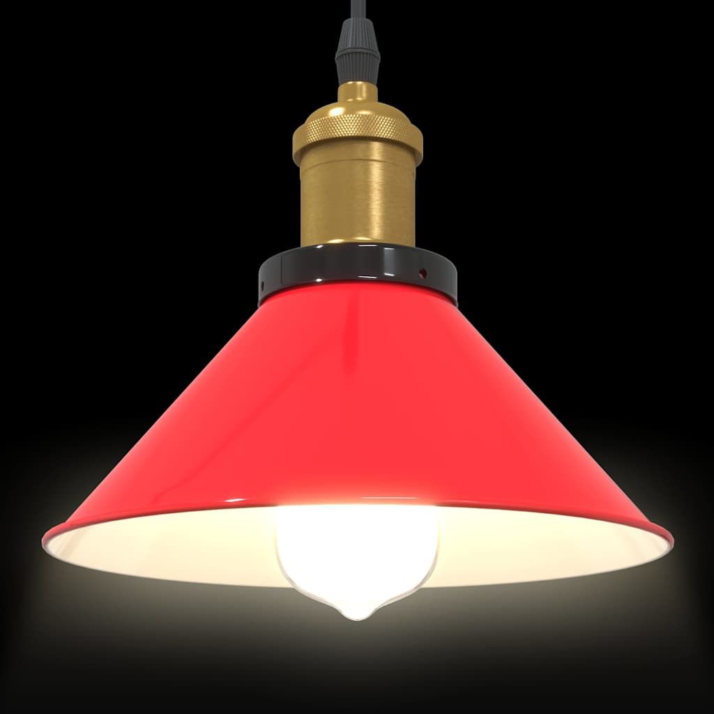 Pendelleuchte Höhenverstellbar E27 Rot Glänzend Ø 22 cm Metall