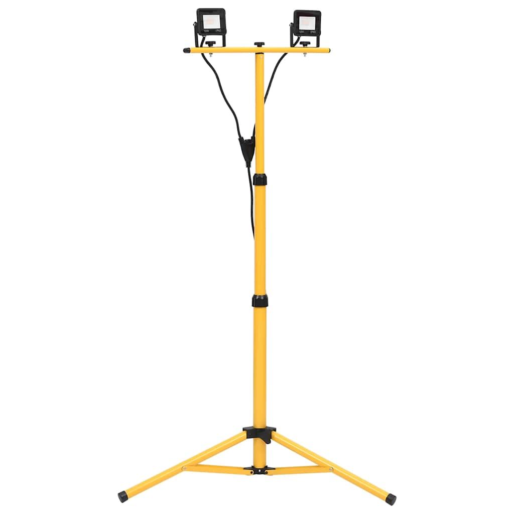 LED-Fluter mit Stativ 2x10 W Warmweiß