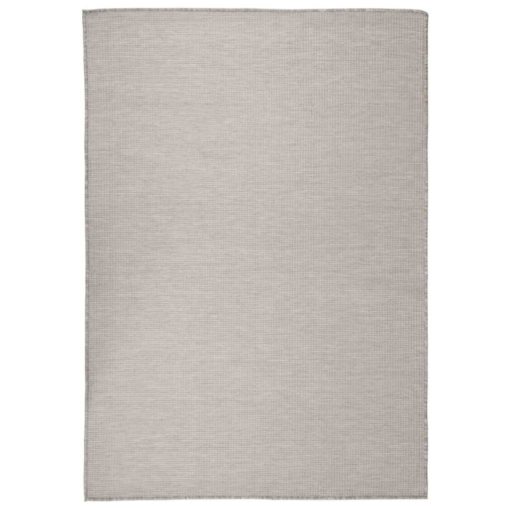 Outdoor-Teppich Flachgewebe 140x200 cm Hellgrau