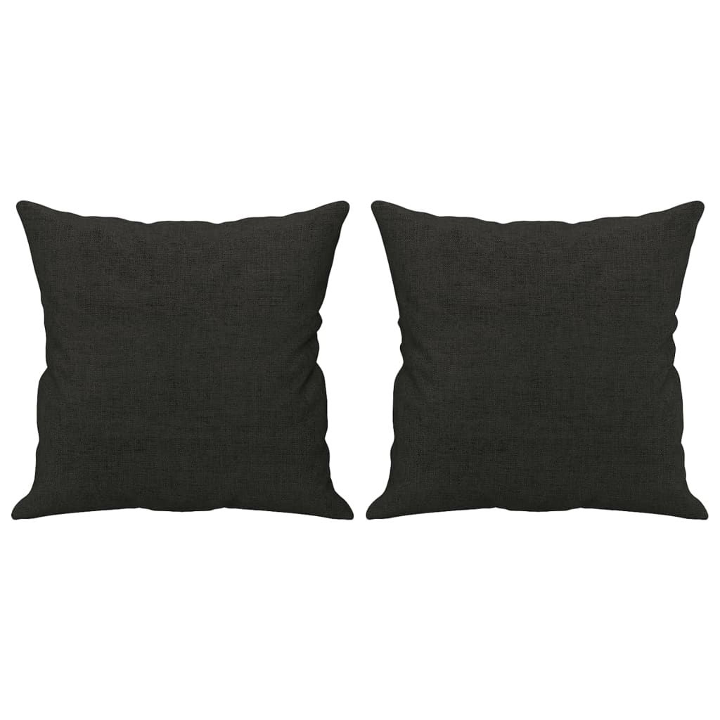 Zierkissen 2 Stk. Schwarz 40x40 cm Stoff