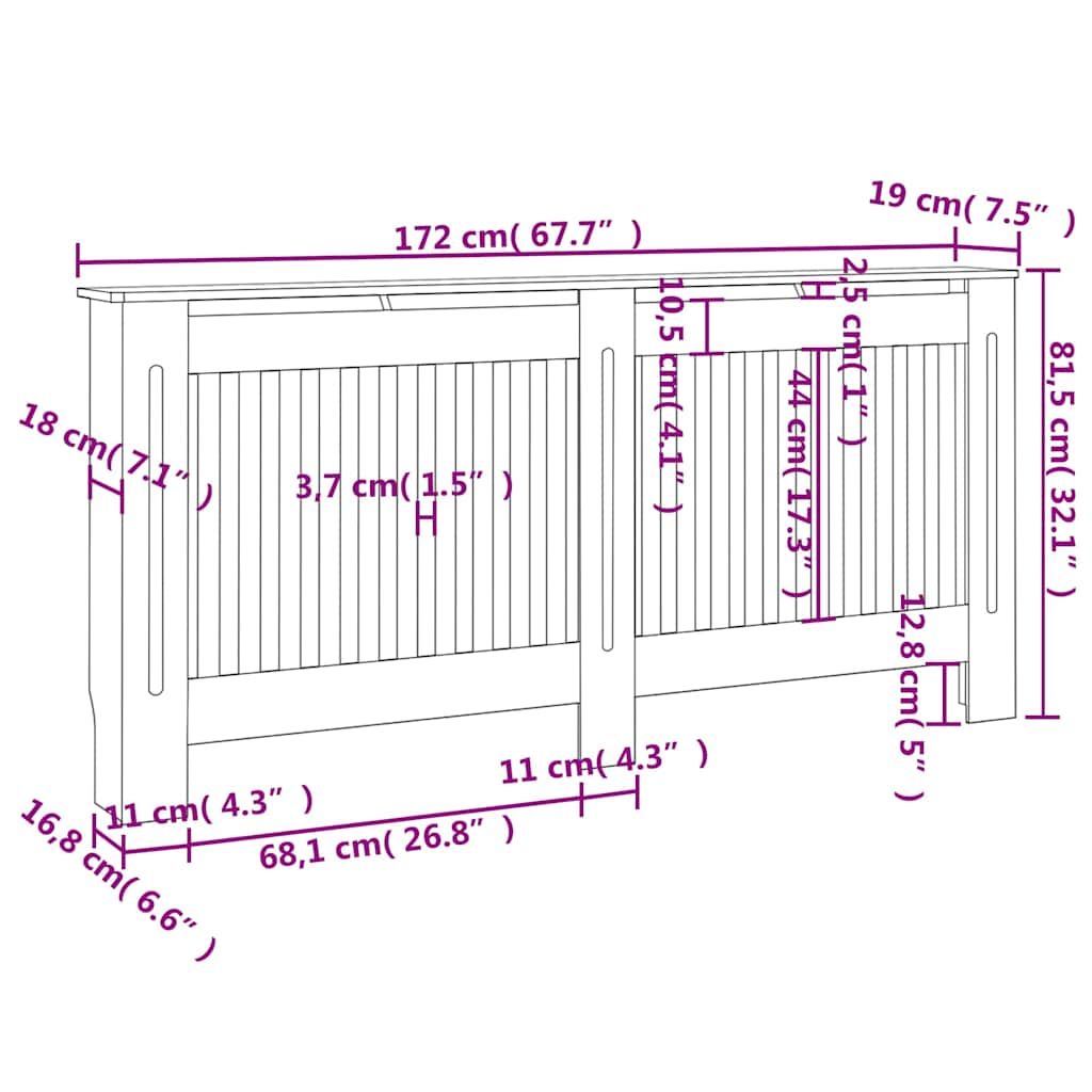 Heizkörperabdeckung Weiß Holzwerkstoff 172 cm