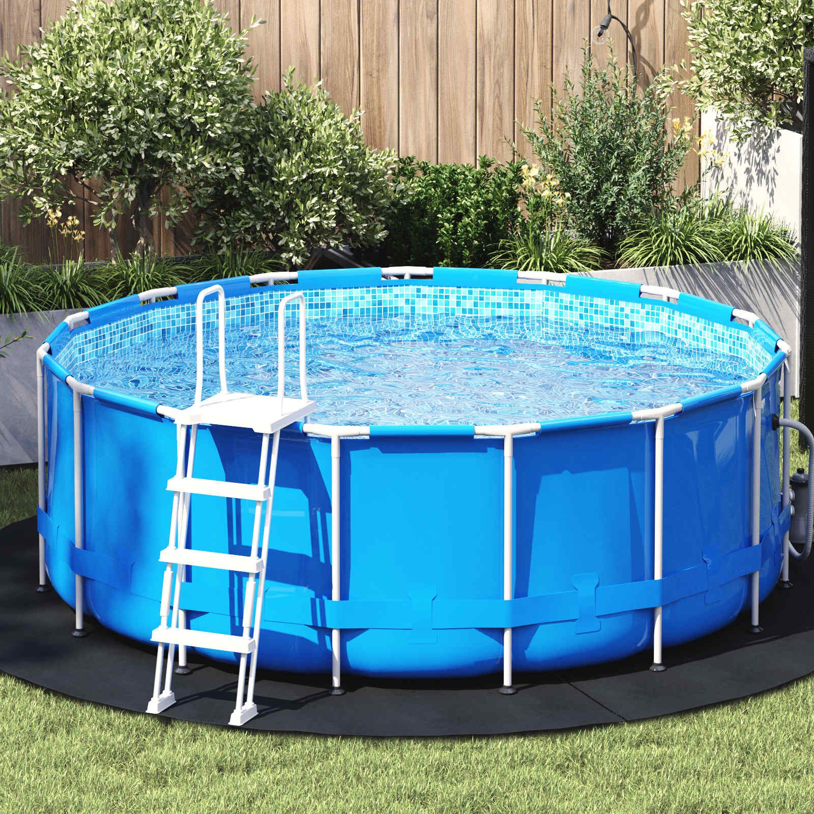 Bodenfolie für Pools Ø 244 cm (1 mm) Rund Vliesstoff Schwarz