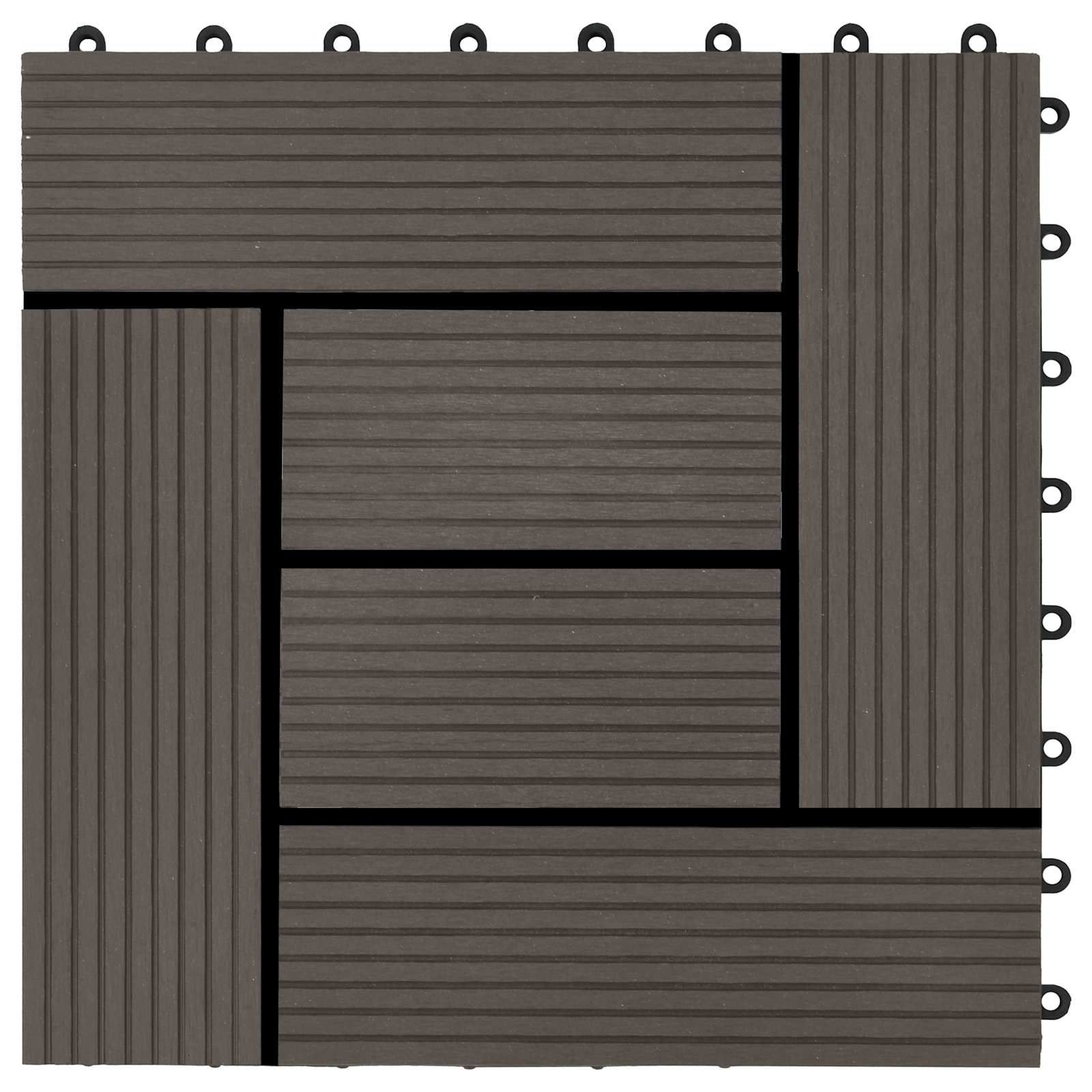 Terrassenfliese 22 stk. Dunkelbraun 30 x 30 cm WPC