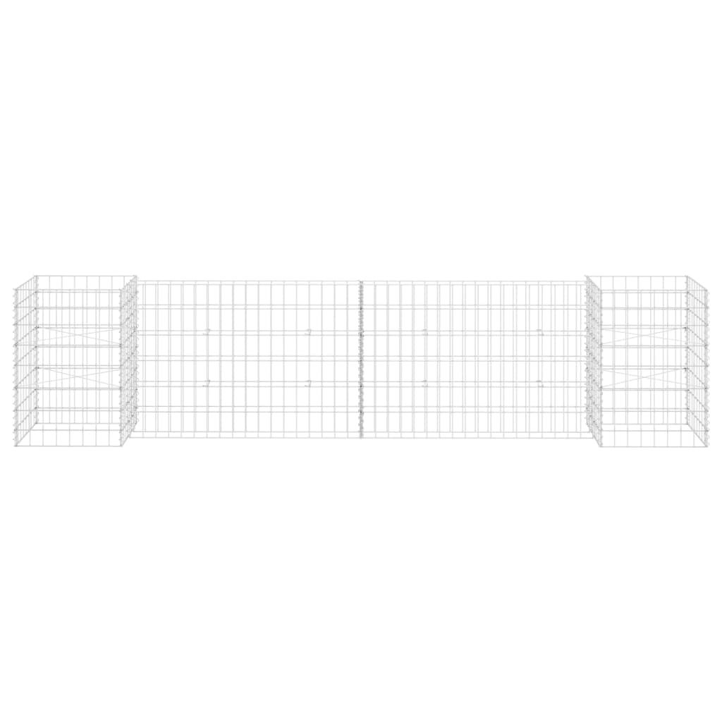 H-förmiger Gabionen-Pflanzkorb Stahldraht 260x40x60 cm