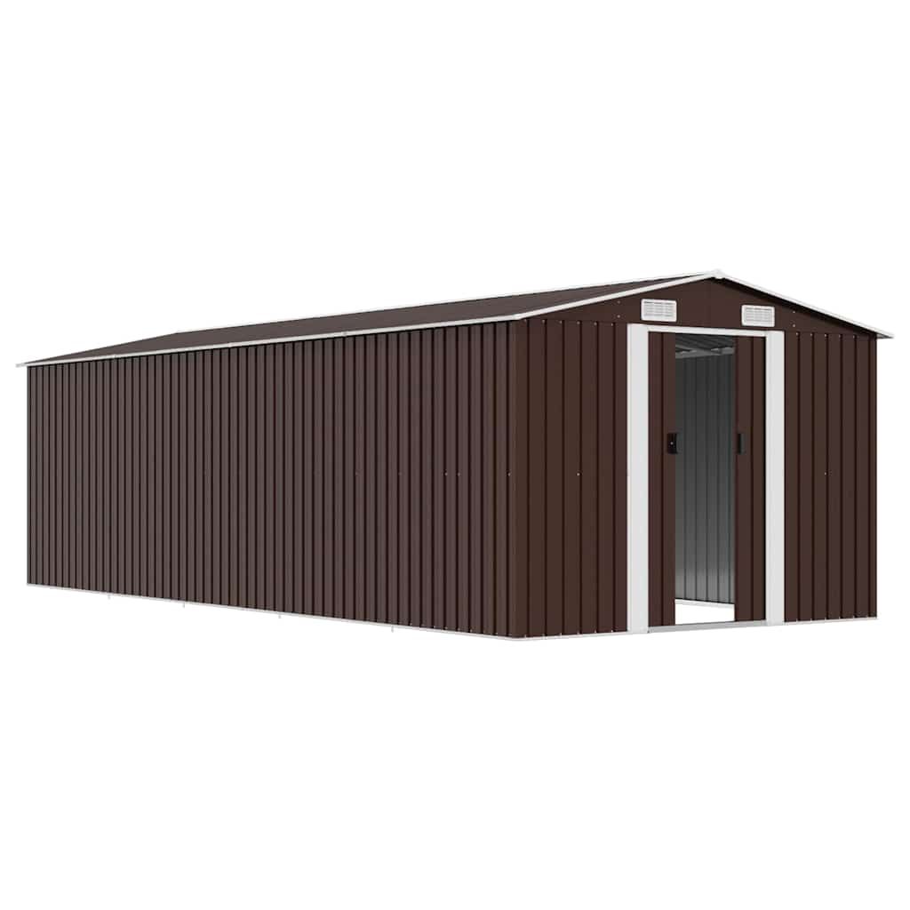 Gerätehaus 257x580x181 cm Metall Braun