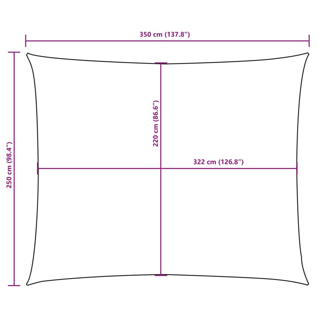 Sonnensegel Oxford-Gewebe Rechteckig 2,5x3,5 m Anthrazit