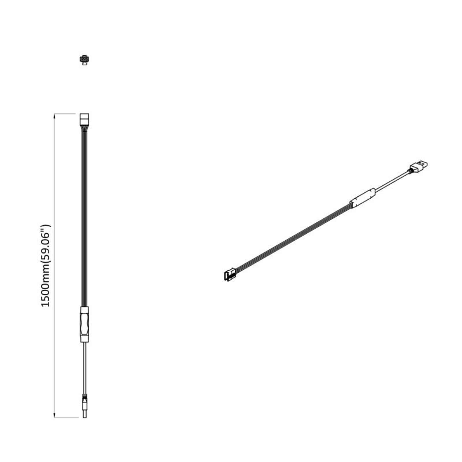 LED Streifen 2 pcs Schwarz und Transparent 1200 mm