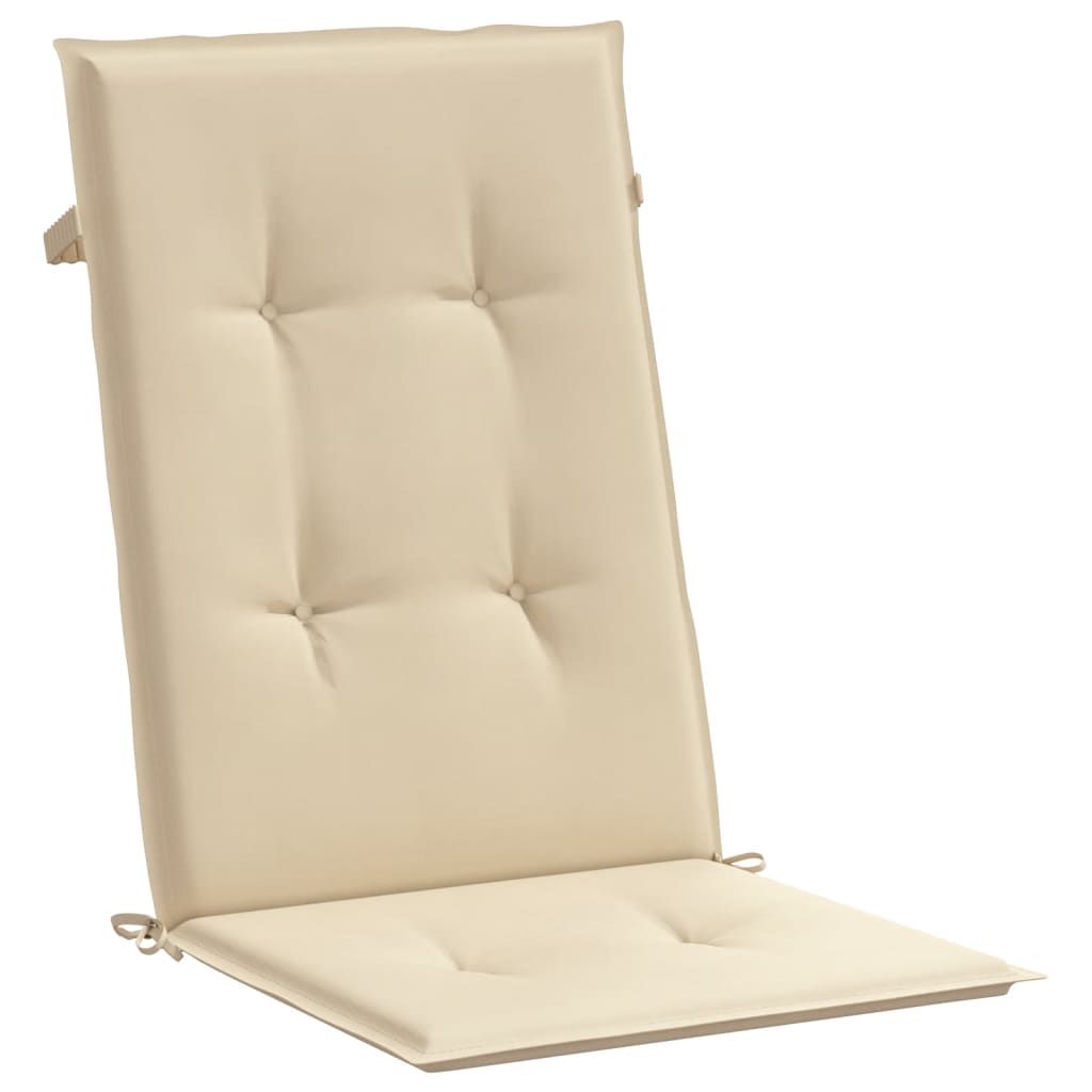 Gartenstuhlauflagen für Hochlehner 6Stk. Beige 120x50x3cm Stoff