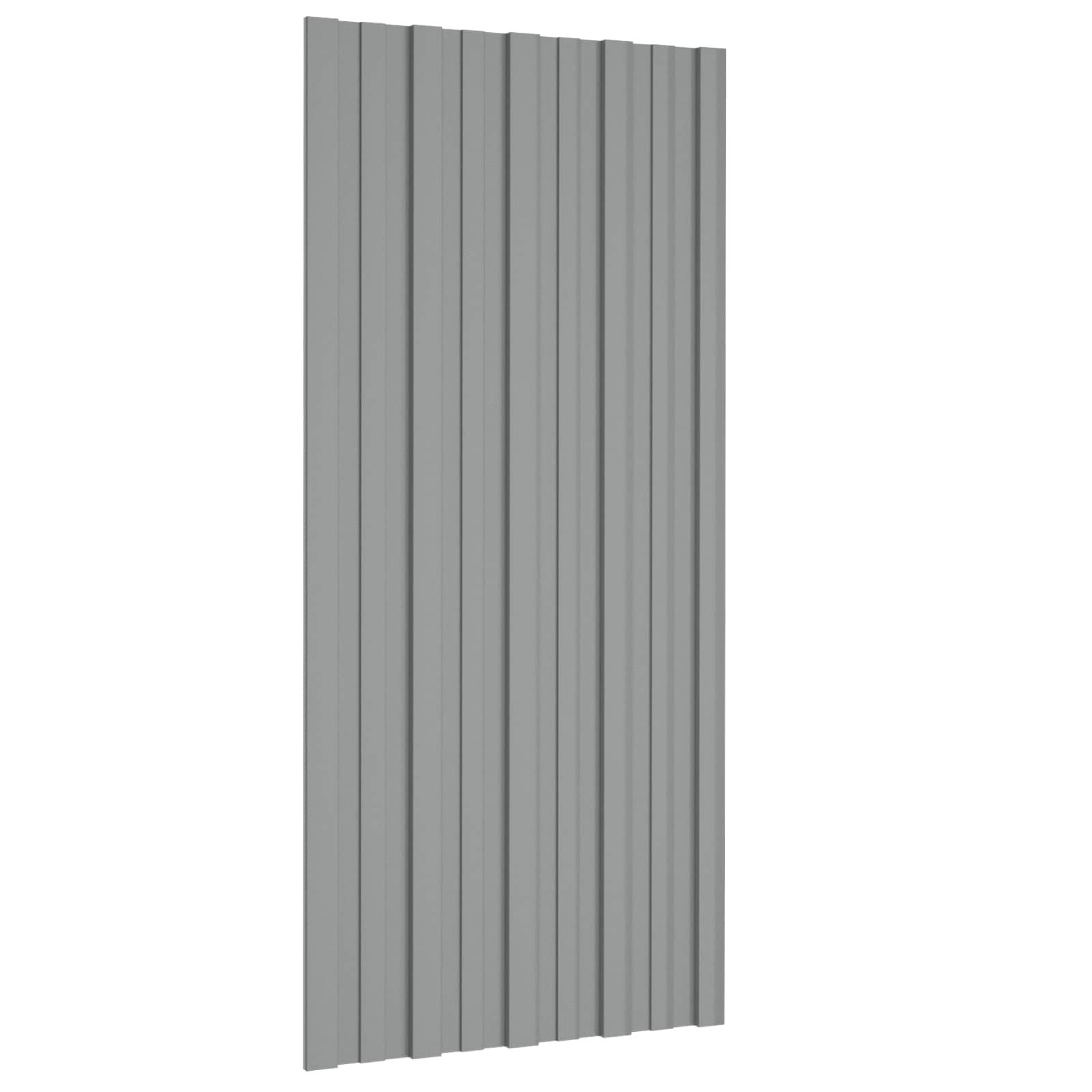 Dachpaneel 12 pcs Grau 100 x 45 cm Verzinkter Stahl