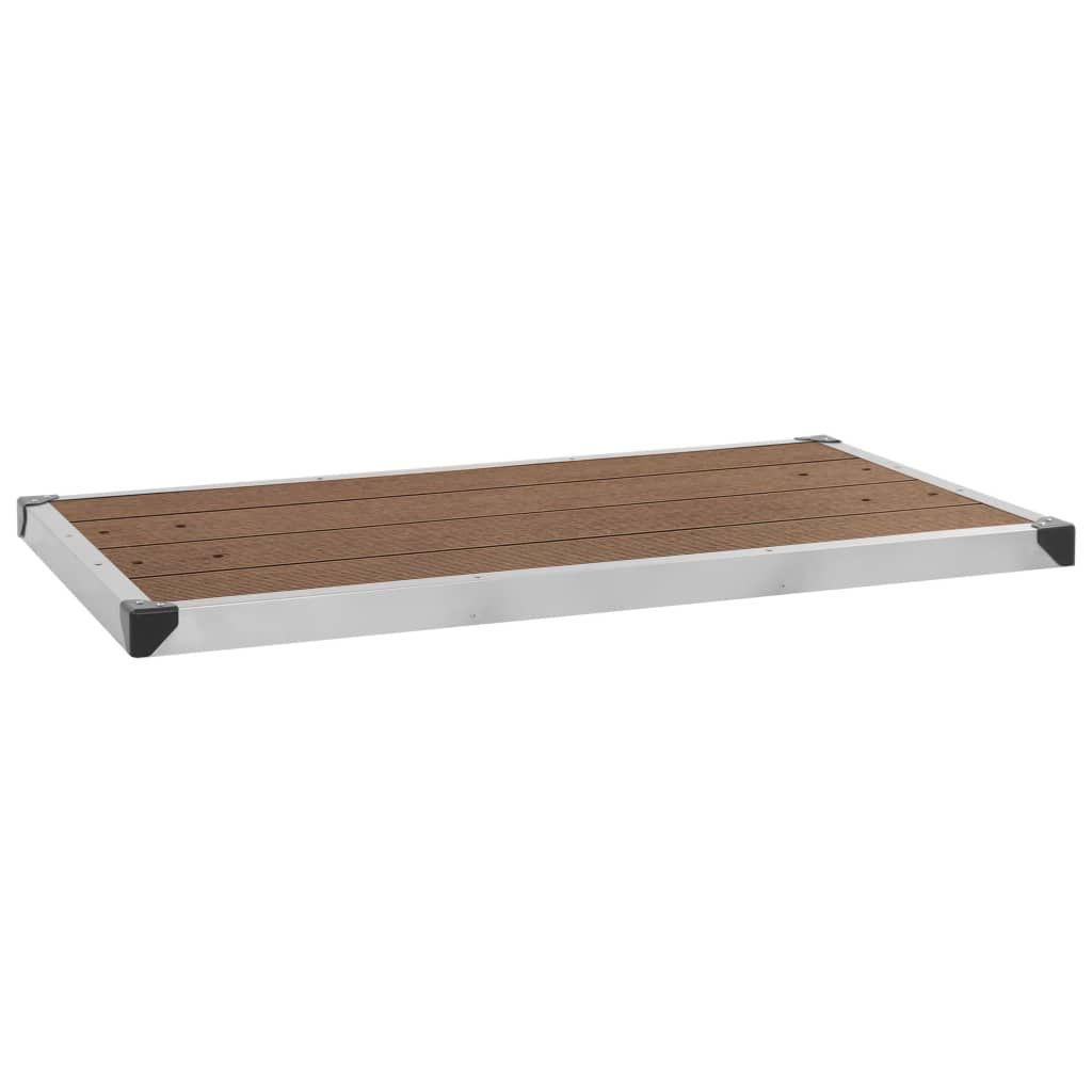 Gartendusche mit Brauner Bodenplatte 220 cm Edelstahl