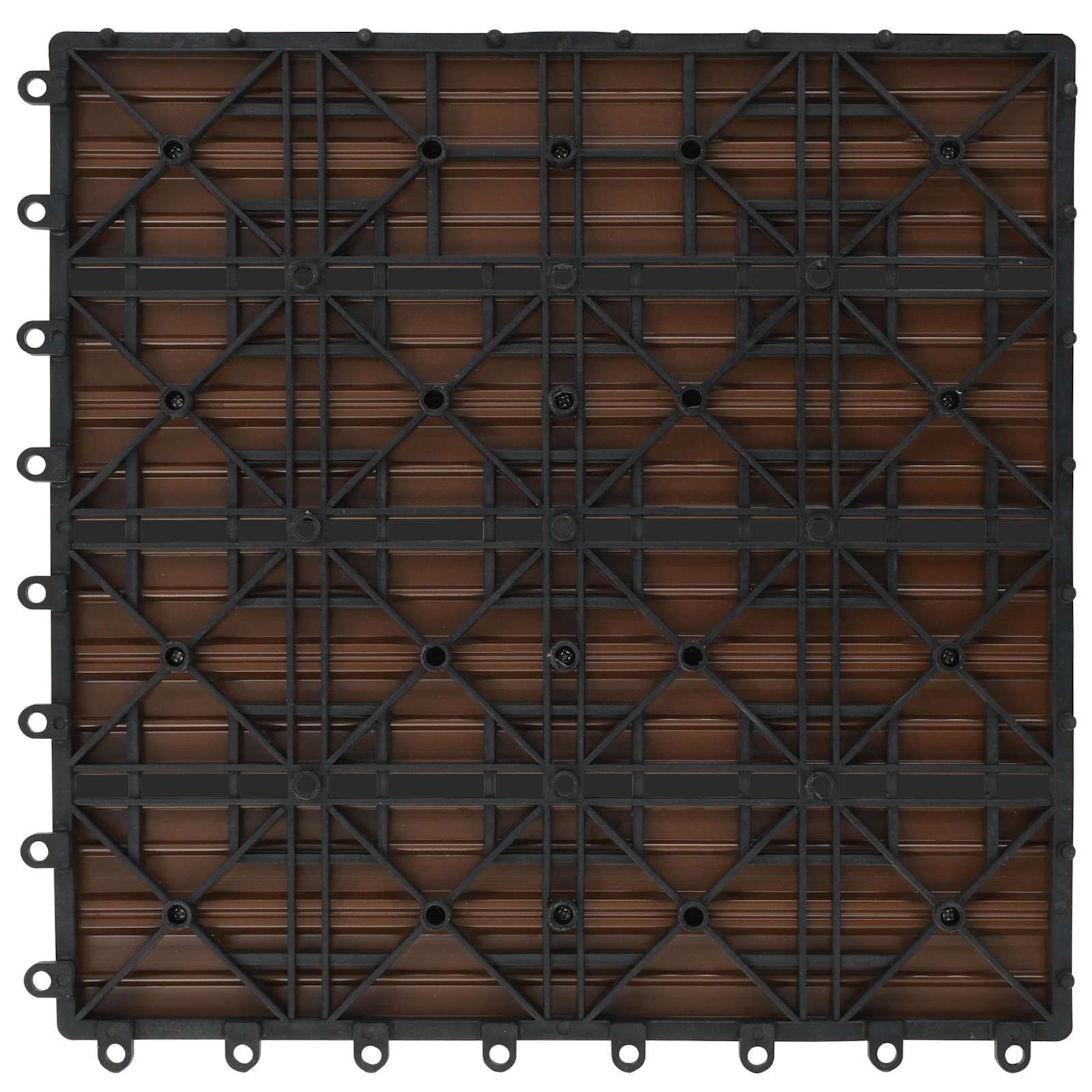 Terrassenfliese 22 stk. Braun 30 x 30 cm WPC