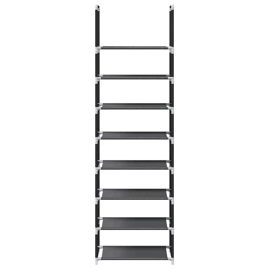 Schuhregal 8-stöckig Schwarz 44x28x145 cm Vliesstoff