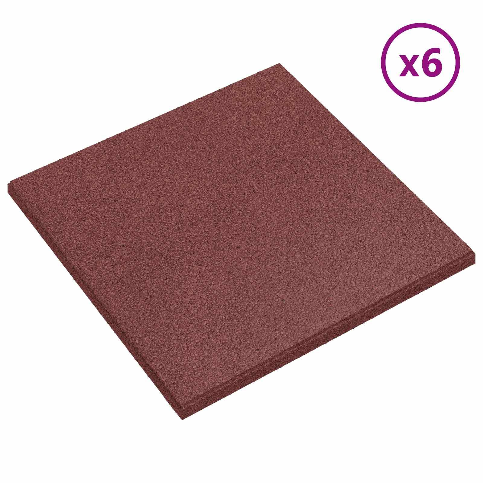 Sturzschutzfliesen 12 pcs Rot 50 x 50 cm Gummi