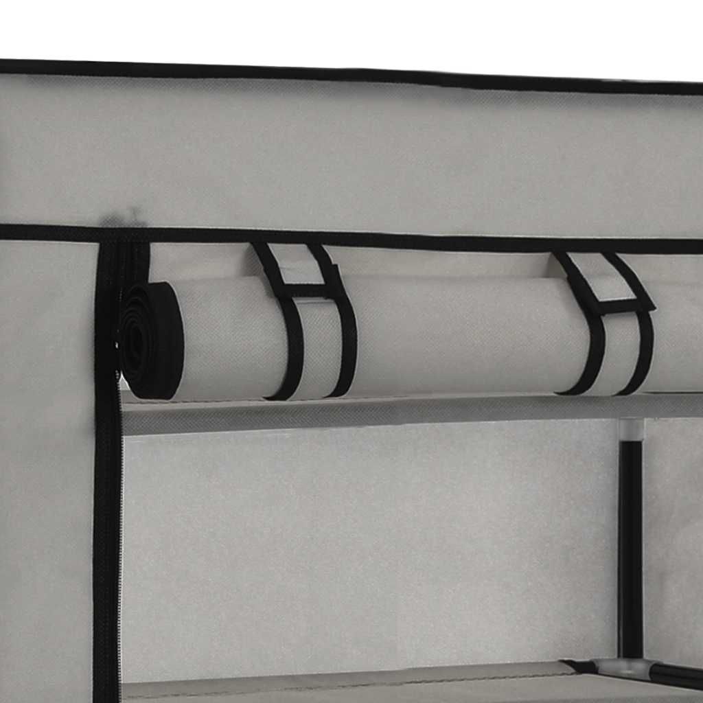 Schuhschrank mit Abdeckung Grau 58 x 28 x 106 cm Stoff
